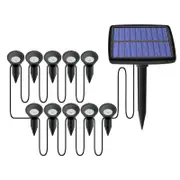10 In 1 Solar Spot Light Outdoor Water-Resistant LED Garden Lawn Landscape Path Lamp-White