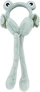 [LIFKOME] Plush Prop Frog Headband Warm Hair Hoop Plush Hair Hoop Animal Fleece Frog Cartoon Earmuff Warmers Cute Artificial Wool Green