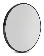 Embellir Round Wall Mirror 50cm Makeup Mirror Frameless Bathroom Vanity Black Decor