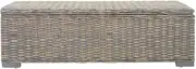 Kubu Rattan Storage Bench 110cm, Natural Grey Mango Wood Entryway Bench, Durable & Eco-Friendly Organizer for Hallway, Living Room, Bedroom