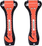 Autoark Car Safety Antiskid Hammer Seatbelt Cutter Emergency Class - Window Punch Breaker Auto Rescue Disaster Escape Life-Saving Hammer Tool,2 Pack,AAZU-012