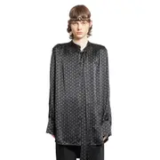 [ANN DEMEULEMEESTER] Solan Lavallière Neck-Tie Shirt Black
