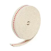 Cotton Oil Lamp Wick 13mm Flat Wide 5Meter/16.4Ft Long with Red Stitch, 1 Roll