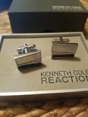 Kenneth Cole Reaction Cufflinks Silver New In Box.