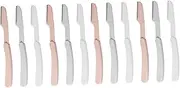 FOMIYES 2sets Stainless Steel Eyebrow Trimmer Razor Brow Shaver for Women Men Compact Travel Size 6pcs*2