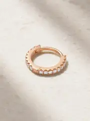 [MARIA TASH] MARIA TASH - 6.5mm 18-karat Rose Gold Diamond Hoop Earring - One size One size Gold