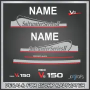 Yamaha Saltwater II Precision Blend 150hp V6 Outboard Engine Decals Kit-Stickers