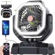 High Speed Portable Camping Rechargeable Fan, Beach Fan with Remote Control, ...