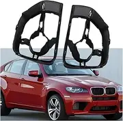 Car Front Bumper Fog Lights Cover Fog Light Grill Grille Compatible For X6 E71 2008 2009 2010 2011 2012 2013 2014 51117210935 51117210936(Right)