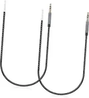 SWOOMEY 2 Pcs 3.5mm Audio Cables Braided Headphone Extension Auxiliary Cord Stereo Jack