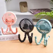 Stroller Fan Clip on Baby Car with Flexible Tripod Rechargeable 360° Tilt Head