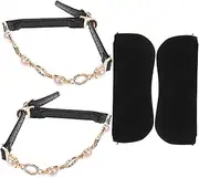 [Baluue] 2Pcs Detachable High Heel Shoe Straps with Rhinestone and Pearl Decoration Elastic Loose Laces for Comfortable Walking High Heels Glamorous Accessory for Any Occasion