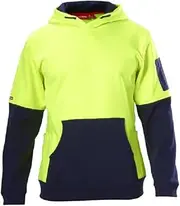 [Hard Yakka] Men's Foundations Hi-Visibility 2 Tone Brushed Fleece Hoodie