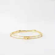 Tory Burch Serif-T Enameled Stackable Bracelet Ivory OS
