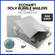 300 #00 5x10 "EcoSwift" Brand Poly Bubble Mailers Padded Shipping Envelope #00