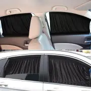 2pcs Universal Car Sunshade Side Window Curtains Automatic Folding UV Protection Pure Cloth Sun Visor Covers Thermal Ins