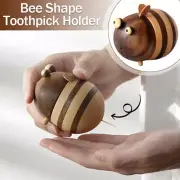 Wooden Toothpick Box Bee Shape Toothpick Holder Home Dining Room Decoration