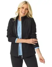 [Fella Hamilton] Haven French Rib Zip Up Jacket in Black