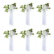 6pcs Wedding Aisle Decorations Pew Flowers Ceremony Chair Floral Decoration