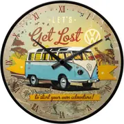 VW Kombi Get Lost Old School Retro Wall Clock Man Cave