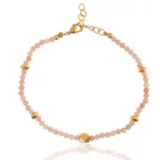 Twisha Bracelet in Sterling Silver with Rose Quartz - Elegant Jewellery in Australia