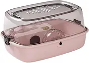 Large Hamster Cage Small Animal Cage Clear Breathable Ventilation Habitat House for Mice Bunny Rats Hedgehog Sugar Glider, Pink