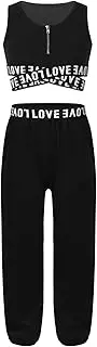 [ZUYPSK] Kids Girls Tracksuit Short Sleeve Crop Top Sports Pants Workout Outfits for Gymnastics Dance Running Dancewear