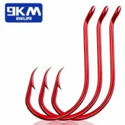 50~100Pcs Red Octopus Fishing Hooks High Carbon Steel Circle Hooks for Saltwater