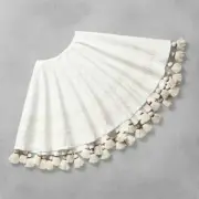 Hearth & Hand Embroidered Tree Skirt with Tassels Cream 52” Magnolia Home