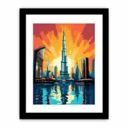 Burj Khalifa, Dubai-Pop Art Framed Print