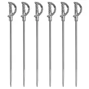 Prodyne Metalla Stainless Steel Sword Martini Picks - Set of 6