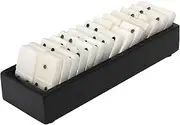[Creative Co-Op] Handmade Alabaster Dominos in Soapstone Tray, Black and White Decorative Accents, 9" L x 3" W x 3" H, Multicolor