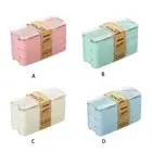 Easy To Clean 3 Layer Wheat Straws Bento Boxes For Convenient Storage