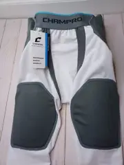 Champro Tri-Flex 5-Pro Integrated Girdle Boy Football Youth M White Padded Short