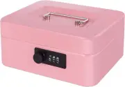 Mini Cash Box with Combination Lock and Money Tray Metal Money Box
