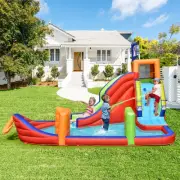 Costway 6-in-1 Inflatable Waterslide with Long Slide (without Blower)