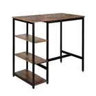 Levede High Bar Table Pub Industrial 3-Tier Storage Shelf Wooden Cafe 110CMX60CM