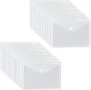 A5 Plastic Wallets Clear (30Pack)- Plastic Folders Popper Wallet Document Folder with Pocket