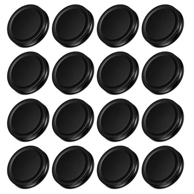 16Pcs 70mm/2.76" Regular Mouth Tin Plate Mason Jar Lids for Canning Jars, Black