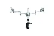 Brateck Elegant Aluminium Dual LCD Monitor Table Stand With Arm and Desk Clamp for Up to 27" LCD monitors and screens [BT-LDT02-C024]