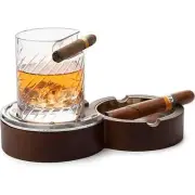 Horseshoe Coaster Whiskey Glass and Cigar Ashtray