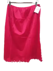 Ventura Plus Size Nylon Half Slip 28" Long - 2X RED (Side Slit) #4743 - NWT