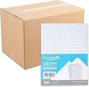Blue Summit Supplies Graph Paper Bulk, 3 Hole Punch, Fits Standard Binders, 100 Sheets per Pack, 48 Pack, 4800 Total Sheets