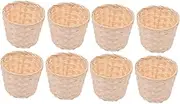 Cabilock 8 Pcs Bamboo Basket Sundries Basket Sundry Container Sundry Basket Bamboo Sundries Organizer Woven Basket Home Basket Organizer Basket Hand Woven Banboo Basket Storage Basket