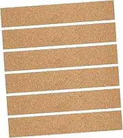 CANIGHT 6pcs Cork Strip Wall Sticker Frameless Cork Memo Board Strips Self-Adhesive Board for Home Office