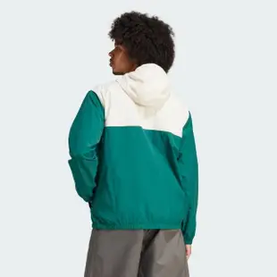 【adidas 愛迪達】外套 男款 運動外套 三葉草 WINDBREAKER 白綠 IU0201