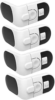 HOMOBABE 4pcs Anti-Pinch Drawer Lock Childproof Protector Cabinet Kitchen Window Double Knob Drawers Gate Garage Coded Handle Inside Proofing Doors Guard Latch Clear Locks Abs