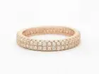 Rose Gold Sterling Silver White Sapphire Stackable Pave Eternity Ring Gift