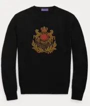 Purple Label Bullion Patch Cashmere Sweater Size XL
