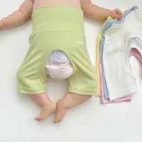 在飛比找ETMall東森購物網優惠-嬰兒夏季莫代爾薄款開檔護肚五分中褲男女寶寶無骨高腰嬰幼兒短褲